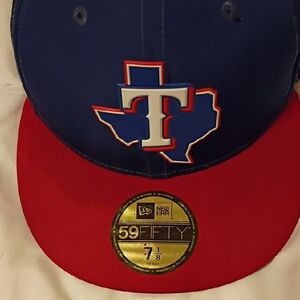 New Era Texas Logo Fitted Cap - Blue, Red & White